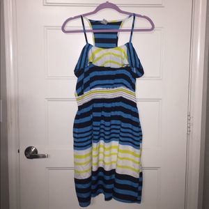 Blue and yellow stripped sun dress